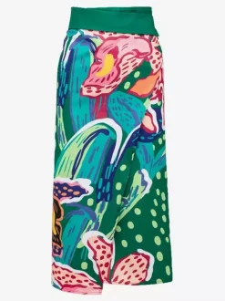 Swimsuits Cover-Ups Green Sexy Lace Up Backless Floral Print Swimsuit Set