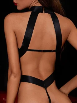 Teddies Lingerie Black Cut Out Cupless Teddies For Women