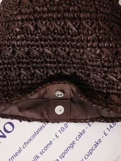 Thick Weave Raffia Bucket Crossbody Bag Adjustable Faux Leather Strap Woven Shoulder Purse