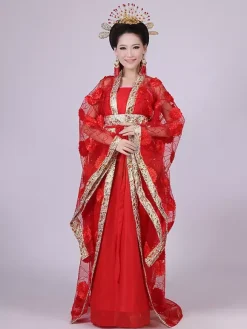 Traditional Chinese Costume Female Tulle Hanfu Dress Ancient Tang Dynasty Clothing 3 Pieces