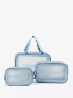 Transparent Cosmetic Bag Three-piece Set Portable Waterproof Toiletries Storage Bag For Women