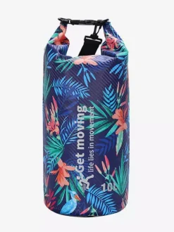Tropical Floral Print Carbon Fiber Waterproof Roll Top Dry Bag