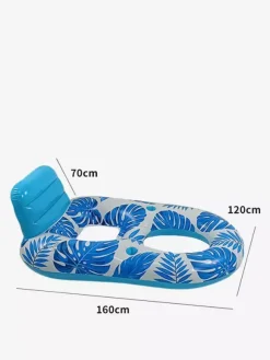 Tropical Leaf Print Inflatable Pool Float With Cup Holders 2026