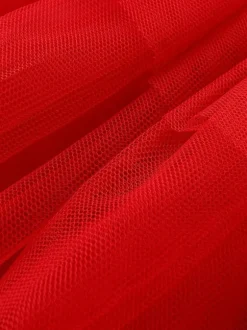 Tunic Dress For Christmas Red Polyester Fiber Christmas Holidays Party Dress
