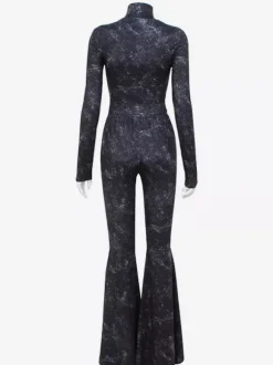 Two Piece Co-ord Set For Hot Girls High Neck Zip-Up Crop Top And Flare Pants Spring Outfit 2026