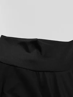 Two Piece Co-ord Set For Women High Turtleneck Top And High-slit Long Skirt Spring Outfit 2026