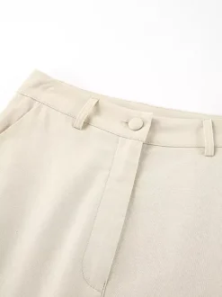 Two Piece Sets Apricot Daily Casual V-Neck Sleeveless Top Pant Set