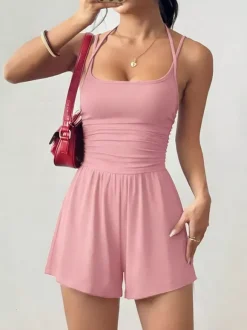 Two Piece Sets Burgundy Casual Daily Casual Scoop Neck Sleeveless Pant Set