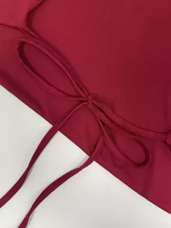 Two Piece Sets Burgundy Chic Daily Casual Cowl Neck Sleeveless Top Pant Set
