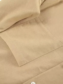 Two Piece Sets Khaki Chic Street Wear Cotton Linen Turndown Collar Long Sleeves Pant Set