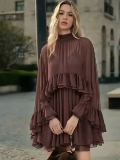 Two Piece Sets Rose Casual Ruffles Daily Casual Skirt Set