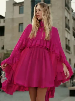 Two Piece Sets Rose Casual Ruffles Daily Casual Skirt Set