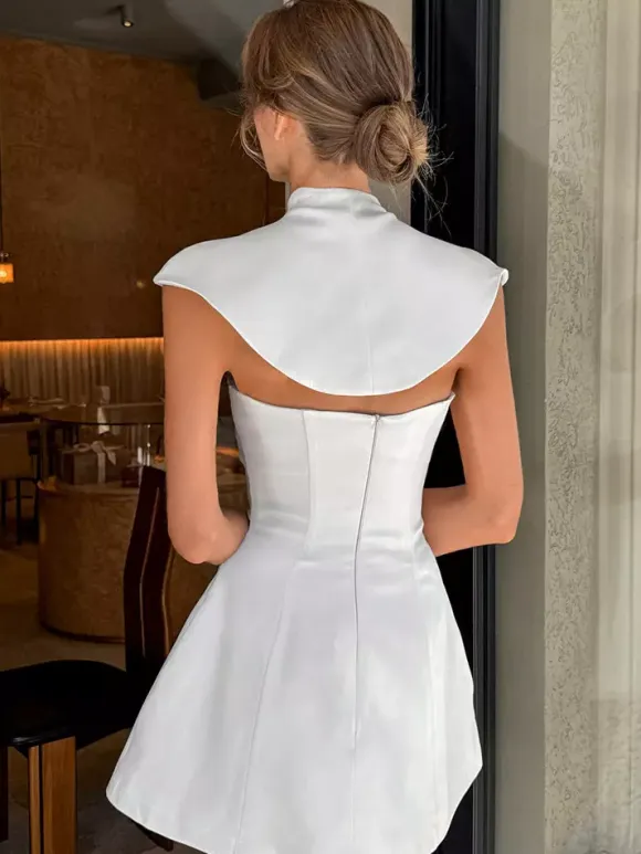 Two Piece Sets White Chic Lace Daily Casual Shaping Sleeveless Skirt Set
