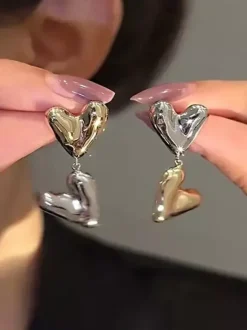 Two-tone Heart Shaped Earring For Women 2026