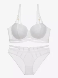 Underwire Chic Lingerie 2-Piece Pastel Blue Push Up Bra Panty Sets
