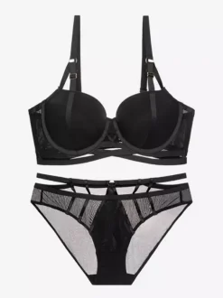 Underwire Chic Lingerie 2-Piece Pastel Blue Push Up Bra Panty Sets