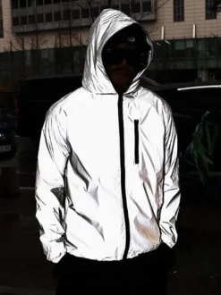 Unisex Night Running Jacket Sequined Hip-Hop Reflective Jackets
