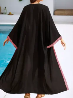 Vacation Dresses Ruffled Sash Long Sleeves Printed Casual Gold Dress