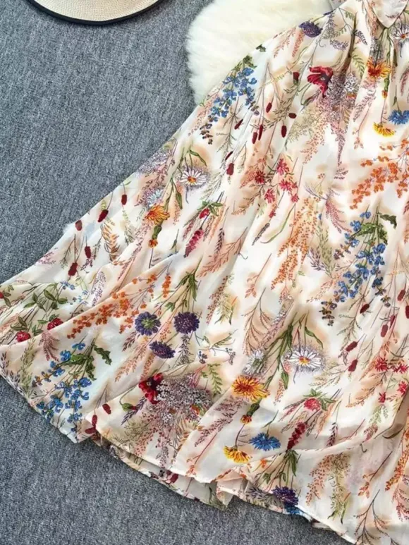 Vacation Dresses Maxi Backless Flowers Strappy Sleeveless Floral Print Straps Neck Chic Apricot Dress