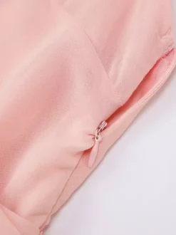 Vacation Dresses Maxi Sheer Sleeveless V-Neck Elegant Pink Summer Dress