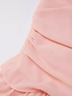 Vacation Dresses Maxi Sheer Sleeveless V-Neck Elegant Pink Summer Dress