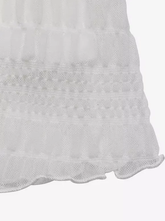 Vacation Dresses Mini Backless Lace Up Pleated Sleeveless V-Neck Casual White Dress