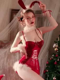 Valentine's Day 5-Pieces Santa Costumes Enticing Christmas Women Lingerie