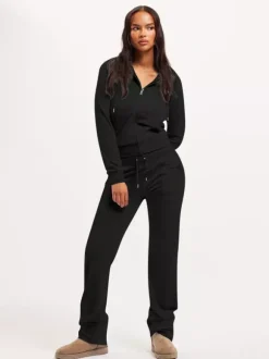 Velour Tracksuit Set Zip-up Hoodie And Pants For Women 2026