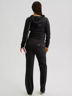 Velour Tracksuit Set Zip-up Hoodie And Pants For Women 2026