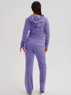 Velour Tracksuit Set Zip-up Hoodie And Pants For Women 2026