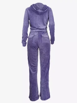 Velour Tracksuit Set Zip-up Hoodie And Pants For Women 2026