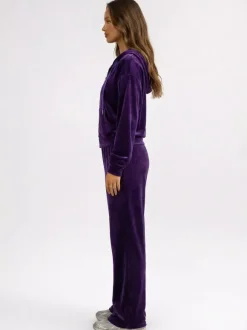 Velour Wide Leg Casual Fit Tracksuit For Women 2026