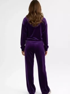 Velour Wide Leg Casual Fit Tracksuit For Women 2026