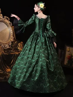 Victorian Tudor Dress Costumes Women's Marie Antoinette Costume Polyester Tunic Dress European Style 18th Century Costume