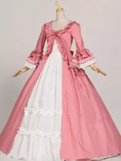 Victorian Retro Tudor Dress Costumes Women's Rococo Retro Tudor Dress Costumes Ruffles Bow Marie Antoinette Victorian Era Style Clothing Costume Vintage Clothing Burgundy