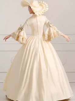 Victorian Retro Tudor Dress Costume Women's Ball Gown Champagne Pageant Victorian era Clothing Retro Tudor Dress Costumes