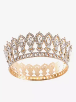 Victorian Alloy Tiaras Crown Crystal Synthetic Gemstones Womens Headwear