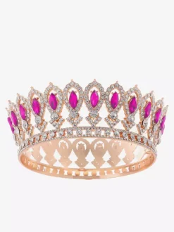 Victorian Alloy Tiaras Crown Crystal Synthetic Gemstones Womens Headwear