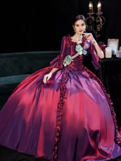 Victorian Dress Costumes Dress For Women Ture Red Euro-Style Marie Antoinette Costume 18th Century Costume Burgundy