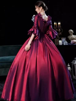 Victorian Dress Costumes Dress For Women Ture Red Euro-Style Marie Antoinette Costume 18th Century Costume Burgundy