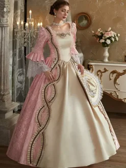 VictorianDress Pink Costumes Women's Jacquard Polyester Dress Marie Antoinette Costume Vintage Clothing