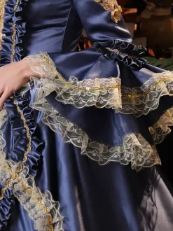 VictorianDress Womens Lace Ruffles Blue Dress Renaissance Marie Antoinette Costume 18th Century Costume