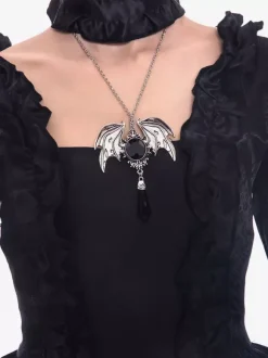 Victorian Retro Tudor Dress Costume Women's Black long Sleeves Matte Satin Victorian Era Style with Choker Vintage Clothing