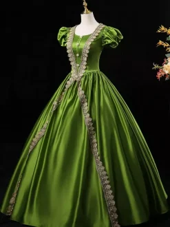 Victorian Rococo Costumes Dress Royal Blue Marie Antoinette Short Slvess Costume Burgundy