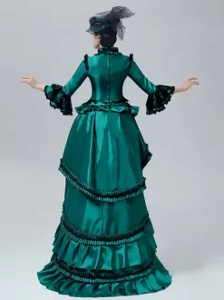 Victorian Women's Bustle Dress Ball Gown High-waisted Basquine Retro Vintage Dress