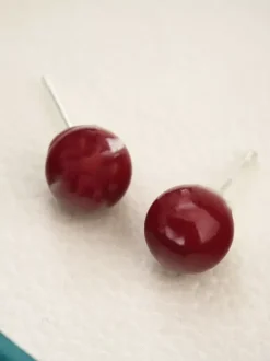 Vintage Burgundy Pearl Earrings For Women 2026