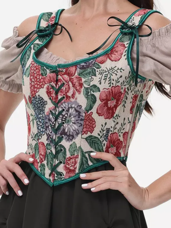Vintage Corset Vintage Women's Clothing Polyester Ruffles