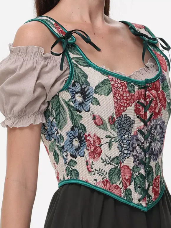 Vintage Corset Vintage Women's Clothing Polyester Ruffles