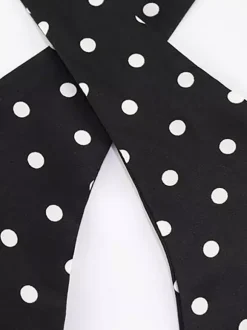Vintage Polka Dot Halter Mini Dress For Women - Black Retro Criss Cross Keyhole Fit And Flare Sundress - Summer Girls Night Out 2026