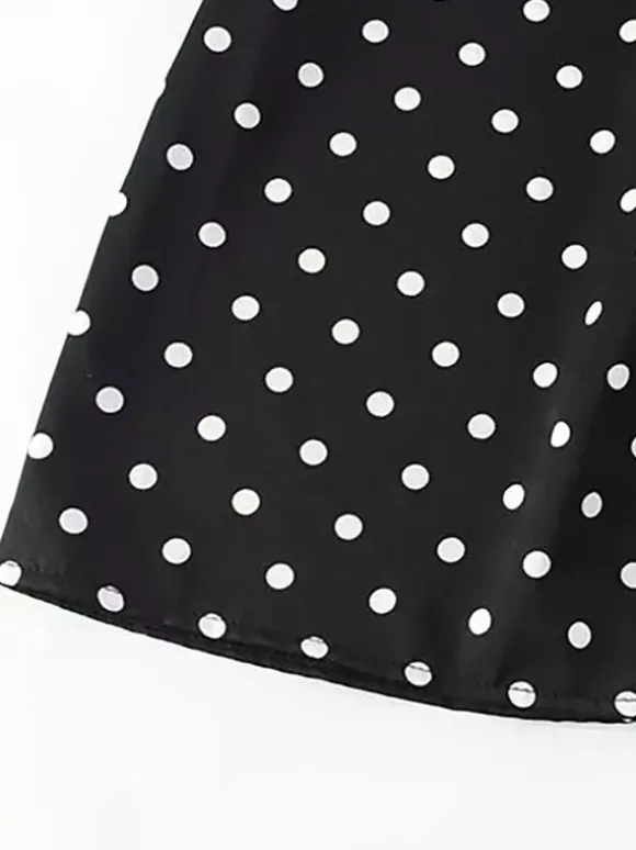 Vintage Polka Dot Halter Mini Dress For Women - Black Retro Criss Cross Keyhole Fit And Flare Sundress - Summer Girls Night Out 2026